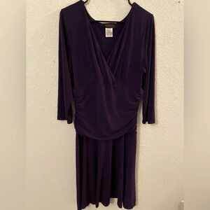 Rekucci Curvy Form-Fitting Ruched Dress with Tummy Control size 14